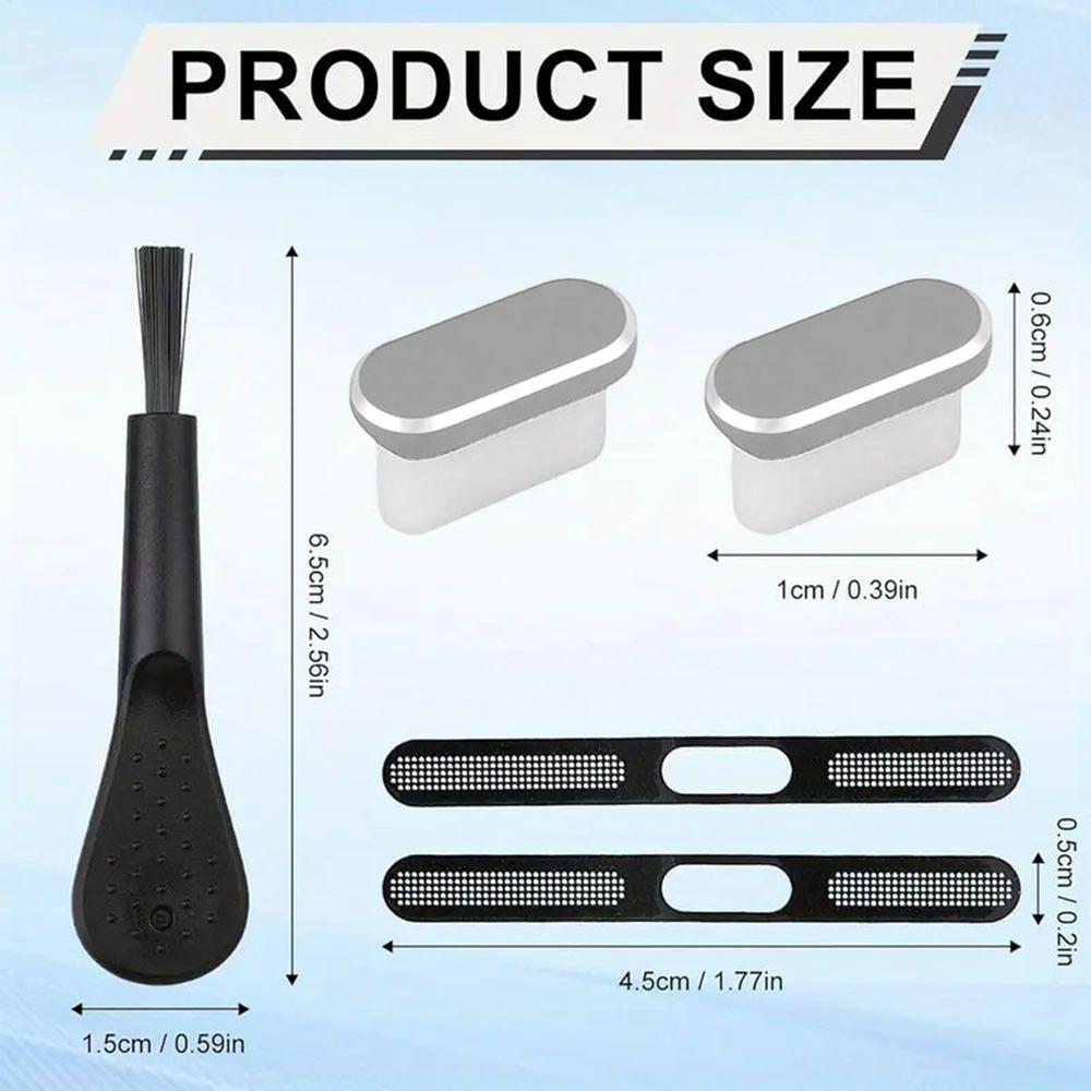 Защитная крышка для USB Type-C с чистящей щеткой, пылезащитная, мягкая, набор защитных крышек для порта зарядки телефона