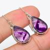 Natural Brazilian Amethyst Gemstone 925 Solid Sterling Silver Earring 1.50" C8k05