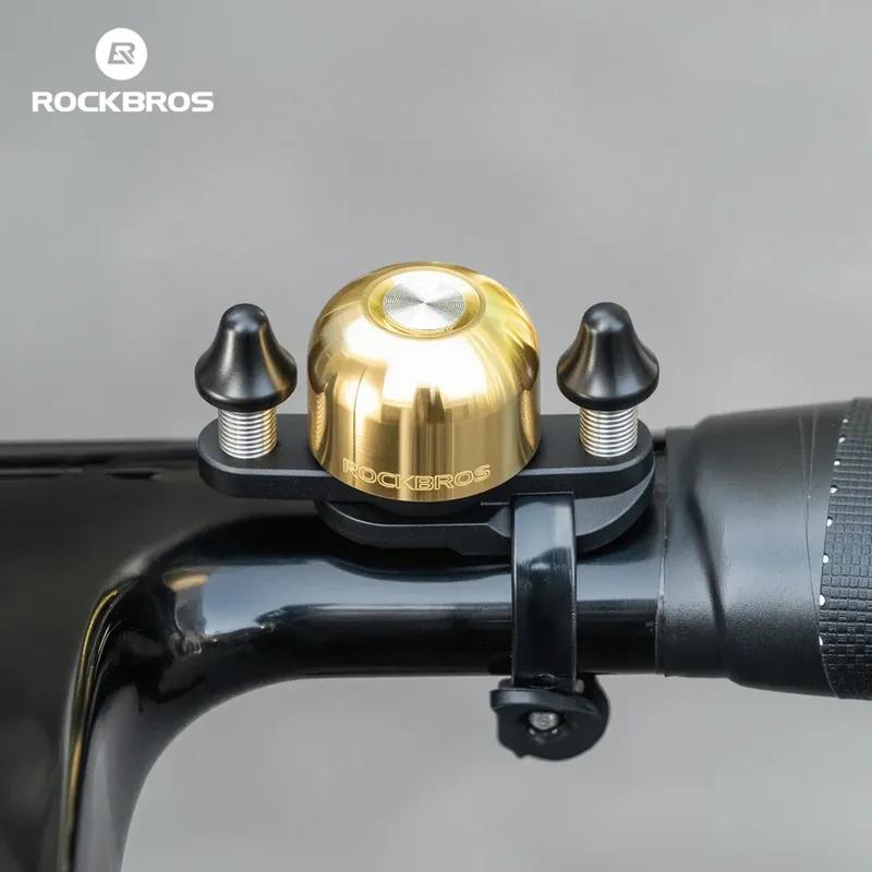 ROCKBROS Велосипедный Звонок Дорожный Медный Звонок MTB Велосипед Двойной Звонок Противоугонный Водонепроницаемый Регулируемый Улучшенный Медный Предупреждающий Зажим