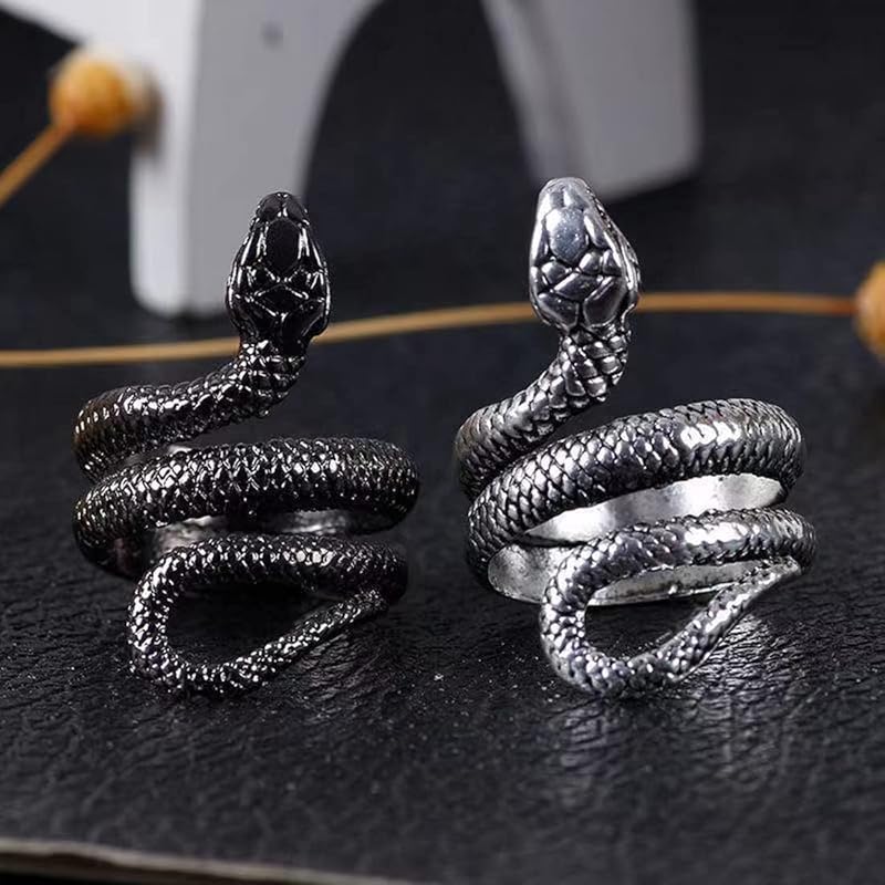 [Rockyu] кольцо мужское свободного размера золотая змея змея кольцо змея отделка титановое кольцо амулет удачи амулет кольцо крутая форма змеи свободная мода