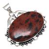 Pendant Mahogany Obsidian Gemstone Handmade Silver Jewelry 1.75"