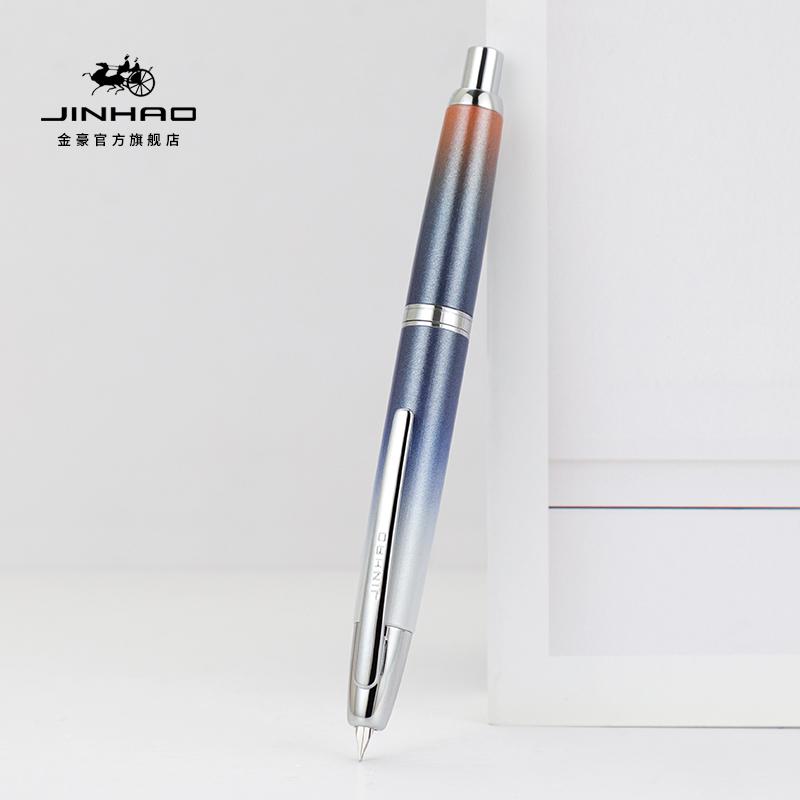 Новая поршневая перьевая ручка JINHAO 10, выдвижной наконечник EF/F, металлическая, матово-черная, с клипсой, чернильная ручка, конвертер для студентов, подарки