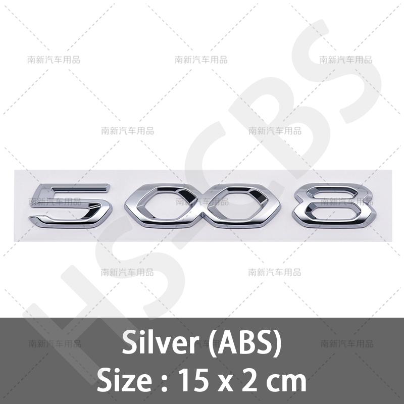 SQOB1 3D ABS 408 4008 508 5008 508L Letter Emblem GT Rear Trunk Badge Logo For Peugeot 408 508 4008 5008 508L Car Styling Accessories