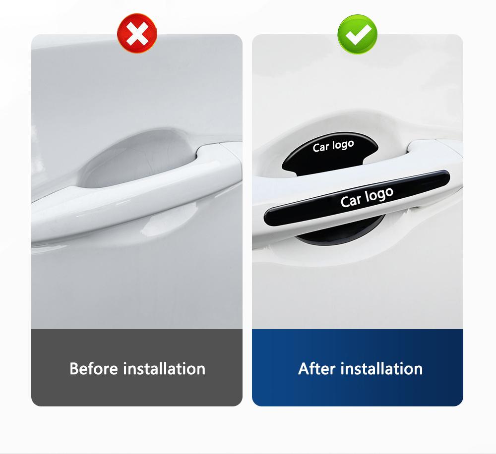 AAABU1 4/8Pcs Car Door Handle Protective Anti-scratch Stickers For Skoda Octavia KAMIQ KODIAQ SUPERB RAPID FABIA YETI