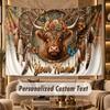 Highland Cow (68) Theme Personalized Tapestry Custom Name Text Wall Hanging Tapestry Home Background Decoration