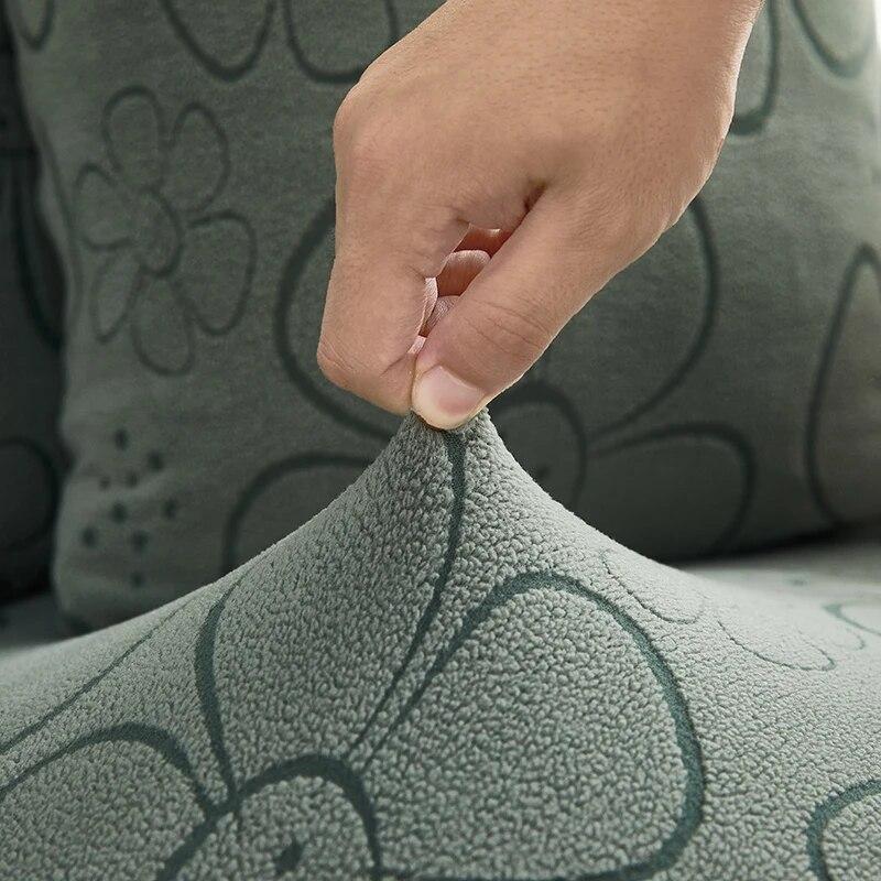 Плюшевые чехлы для диванных подушек для обычного дивана L-образной формы, чехлы для дивана Chaselong, эластичные чехлы с жаккардовым цветком, украшение для дома