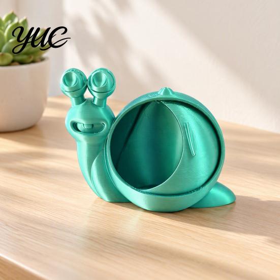 Decorative Desk Accessory 3D Printed Colorful Snail Storage Bowl for Small Items, Creative Desktop Organizer Items with Hollow Spiral Shell, Portable