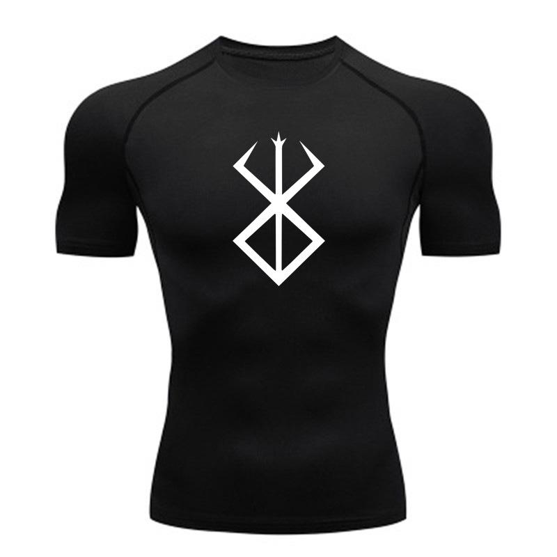 Мужские быстросохнущие компрессионные футболки: Высокоэластичная, влагоотводящая спортивная одежда для баскетбола, фитнеса и бега.