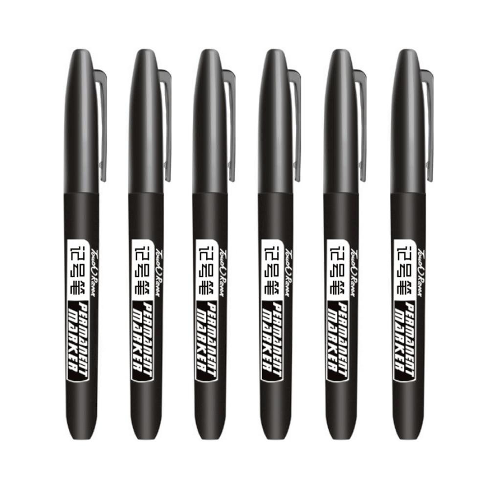 6 шт./компл. перманентный маркер, тонкие водостойкие чернила, тонкий наконечник, сырой наконечник, черные, синие, красные чернила, 1,5 мм, тонкие цветные маркеры