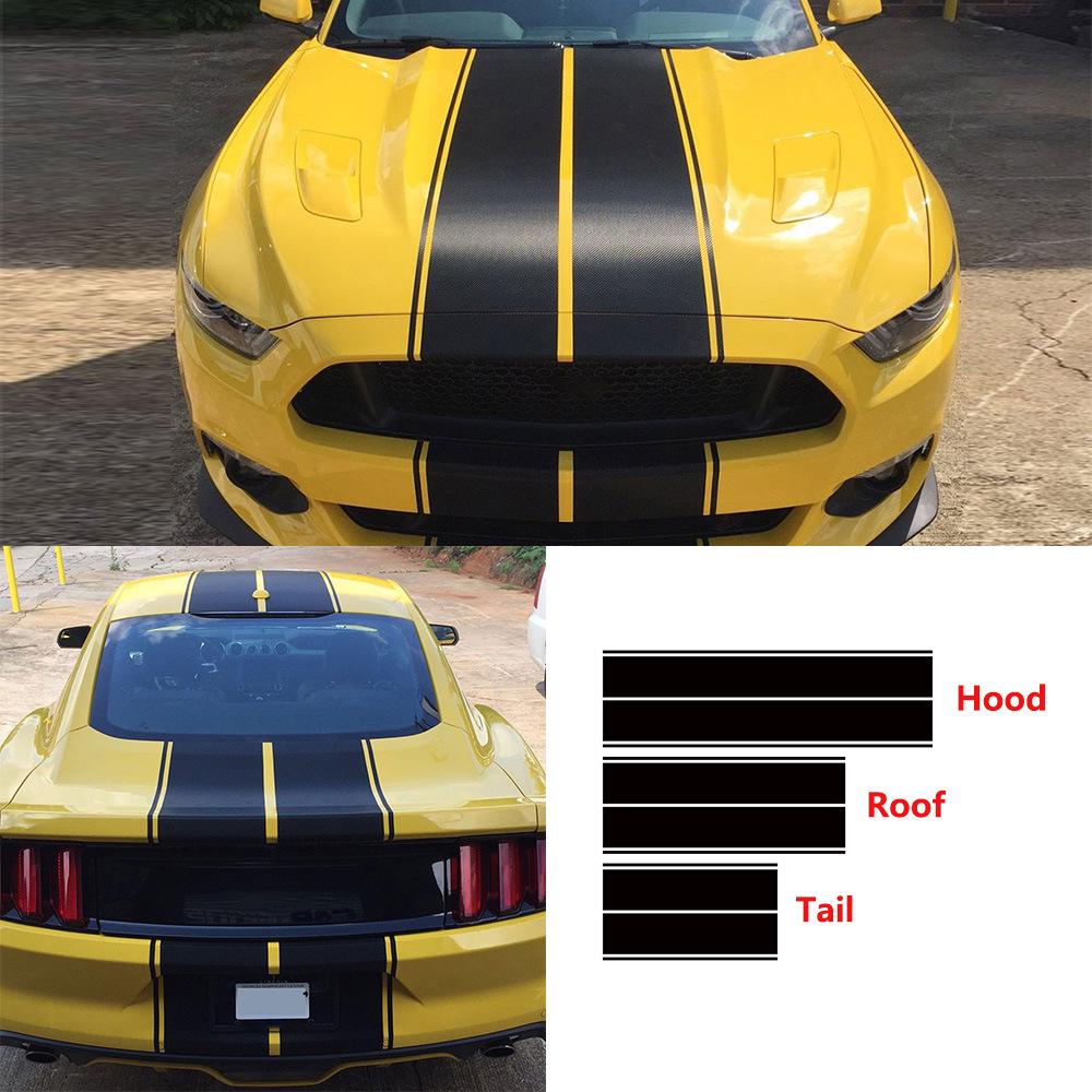 Ford Mustang Hood Decoration: Personalized Stripe Stickers for Scratch Cover