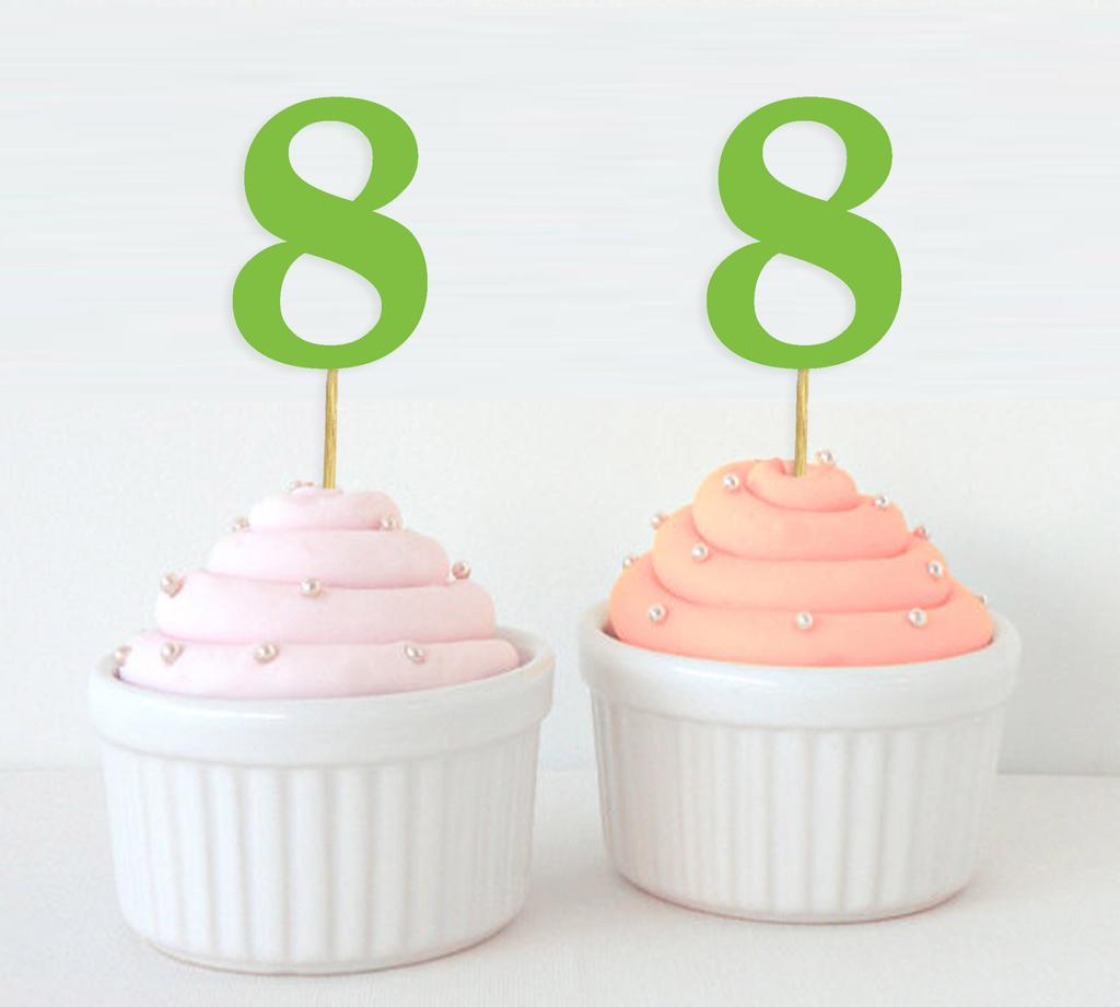 Дарлинг Сувенир| Ботворезы для кексов с номером 8 на день рождения | Украшения для десерта на день рождения, годовщину, упаковка