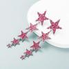 Женские серьги-капли со звездами, инкрустированные цветными кристаллами и геометрическим узором, креативные темпераментные серьги высокого качества