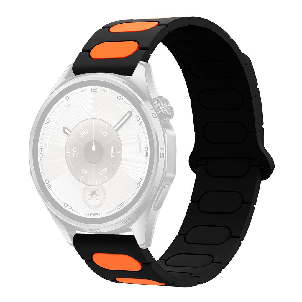 Магнитный ремешок 22 мм овального дизайна для Huawei Watch GT 6 Pro 46 мм/Oppo Watch X/X2/4 Pro Силиконовый ремешок для часов Двухцветный