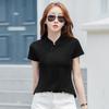 Летняя женская футболка в китайском стиле с тонким воротником-стойкой и коротким рукавом