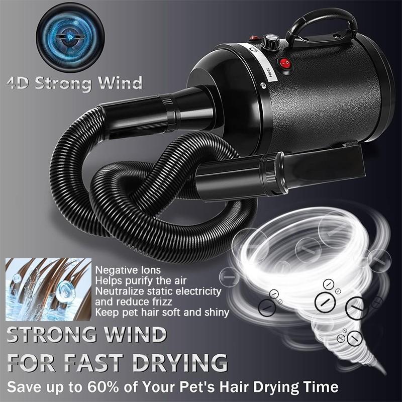 2800 Вт Фен для шерсти домашних животных Собака Кошка Фен для груминга Быстрая сушка Феном Сушилка для домашних животных