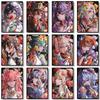 Genshin Impact Cartoon Characters Floral Posters Room Decor Anime Game Pictures Wall Art Bedroom Interior Poster Canvas Painting