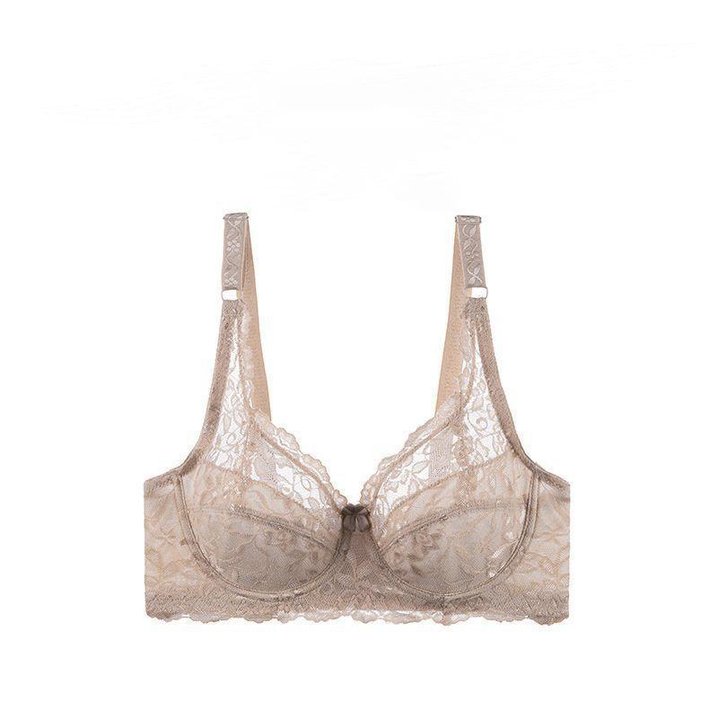Delicate Lace Plus Size Push Up Bra Breathable Ultra-thin Lining Sponge-free Bra for Women 36-44 BC Cup Have Steel Ring