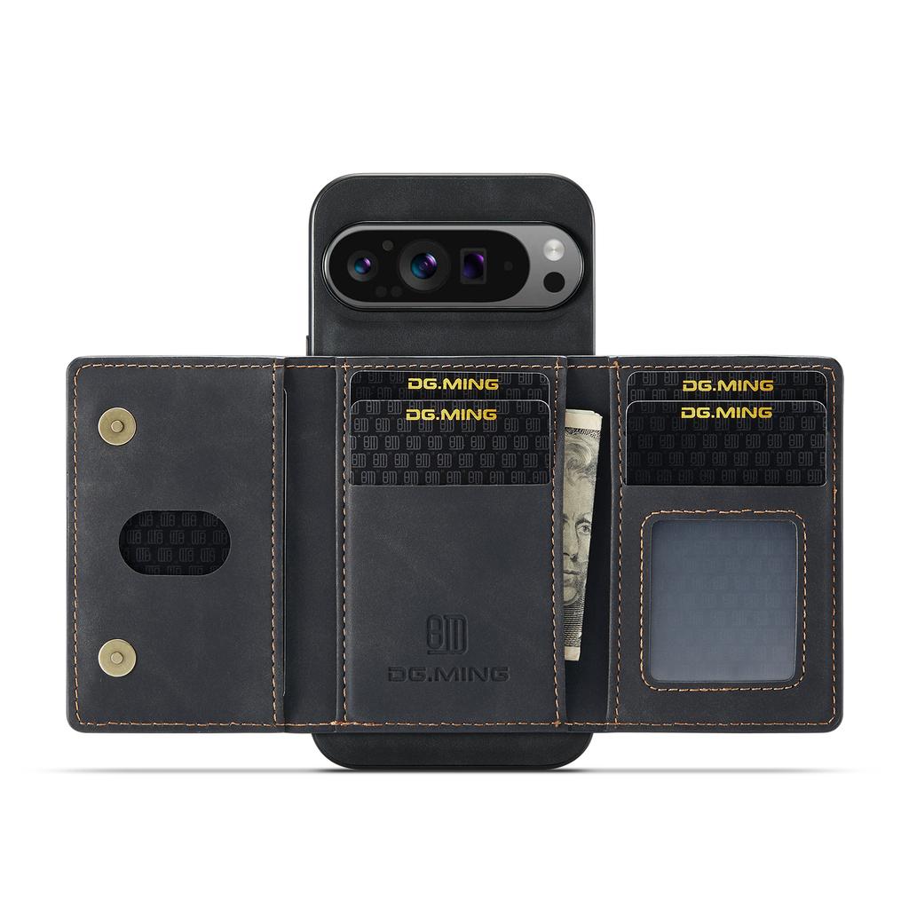 DG.MING M2 Series for Google Pixel 10 Pro XL Case PU+PC+TPU Phone Cover Detachable Wallet