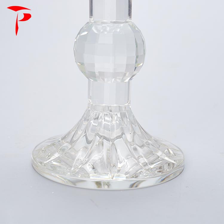 Portable Classic Crystal Glass Candle Holder Dining Table Solid Crystal Candlestick