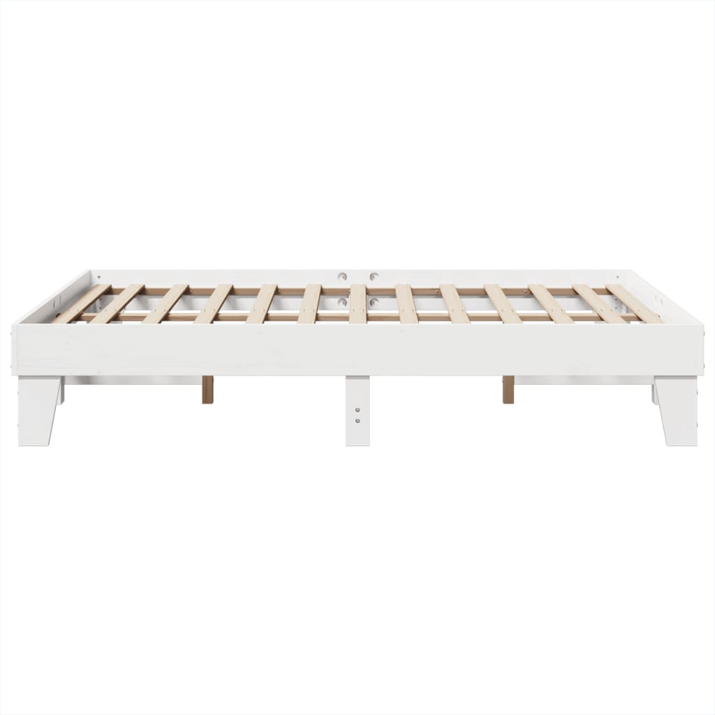 Solid Wood Bed without Mattress White 150 x 200 cm Pine Wood