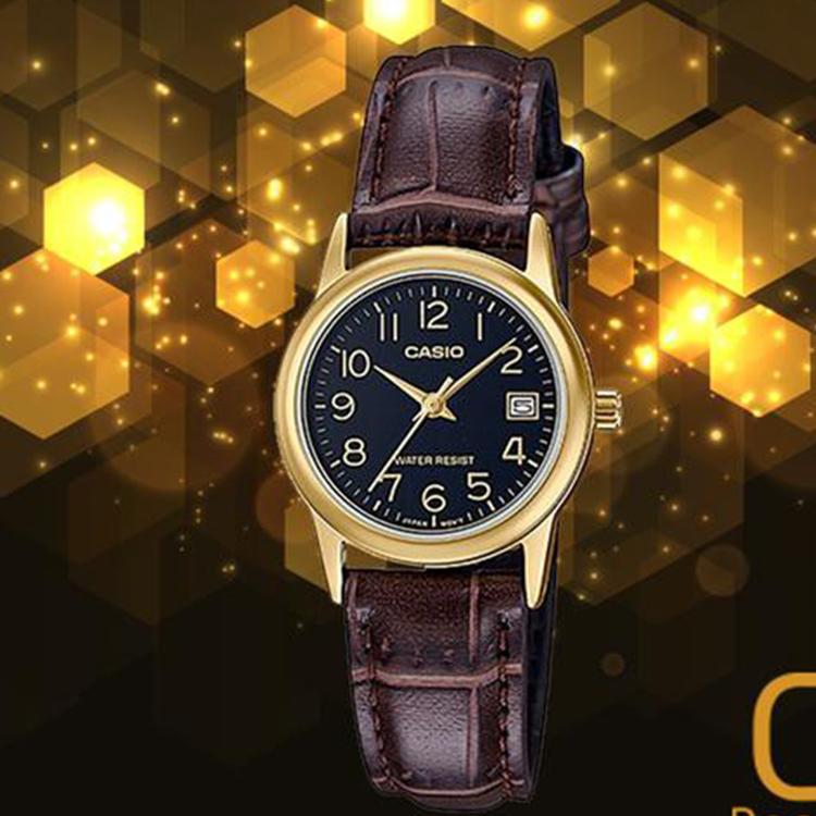 Casio Женские стандартные часы черного цвета серии LTP-V002GL-1B LTP-V002GL-1B