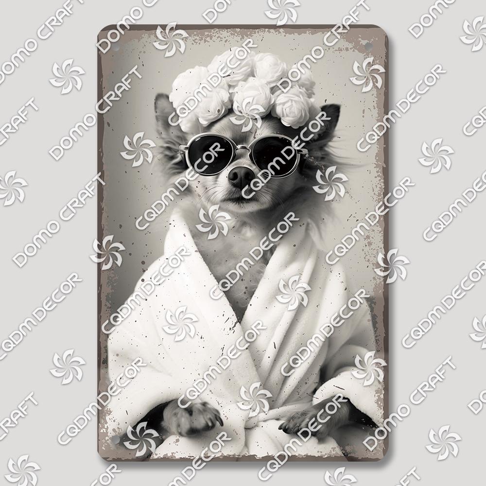 Забавная туалетная жестяная табличка Винтажный металлический постер Кролик Енот Кошка Собака Металлические таблички Ретро настенный декор для кафе ванной дома