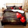 Love Heart Polyester Duvet Cover Set King Queen Twin Full Size Romantic Theme Big Love Heart For Kids Girl Boy Women Bedding Set