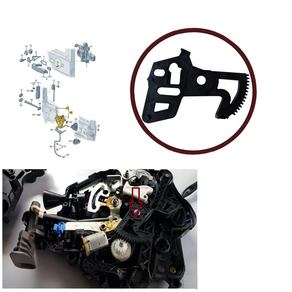 BDP203 Side Sliding Door Central Lock Repair Gear 7H0827201BA 2K0843653 for VW Caddy 3 Transporter T5 Caravelle