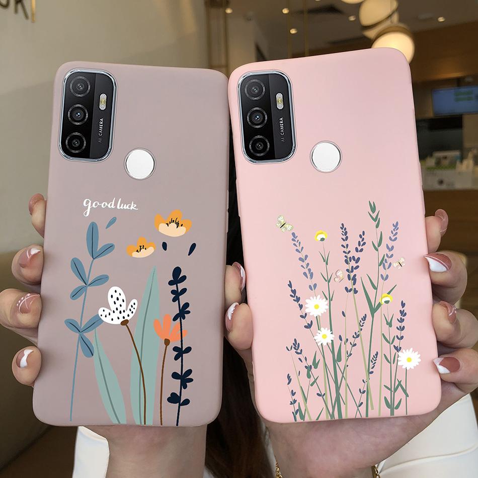 Чехол для OPPO A53S 2020 Мультяшный Coque Сердце Нарисованный Силиконовый Задняя Панель Телефона Для oppo a53s A 53s A53 s oppoa53 2020 Чехол-Ракушка