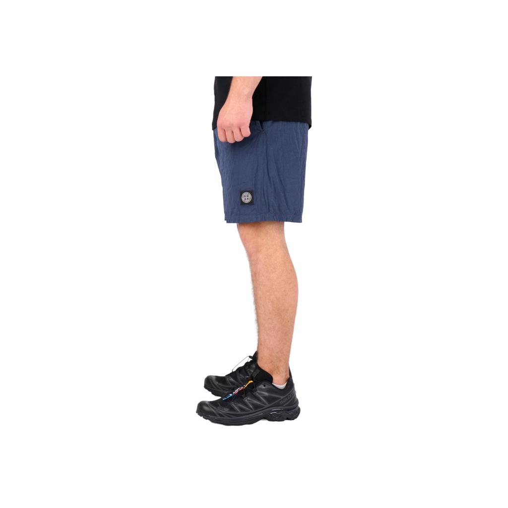 STONE ISLAND Плавки из нейлона металлик темно-синие мужские 8015B0943-V0024