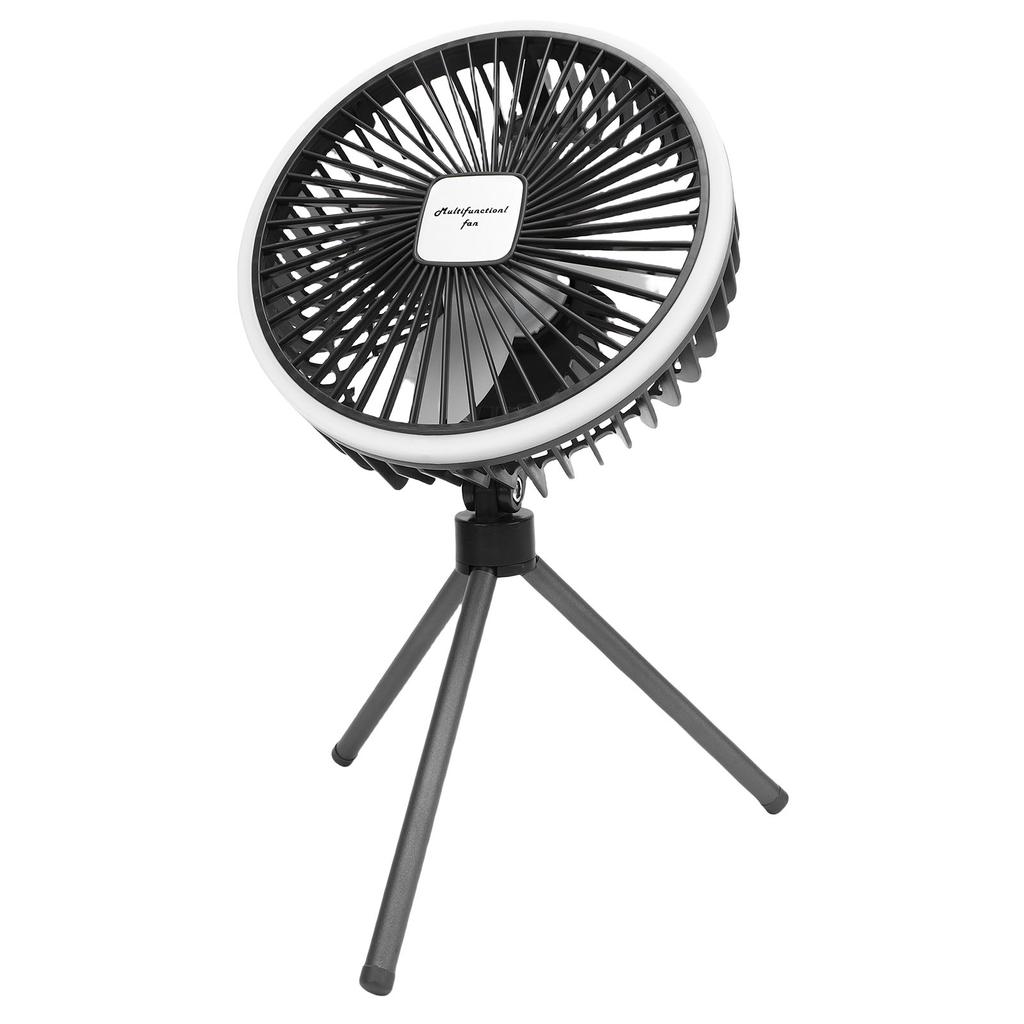 Camping Fan with Tripod Stand and Light USB Rechargeable Battery Operated Portable Camping Cooling Fan for Home Outdoor