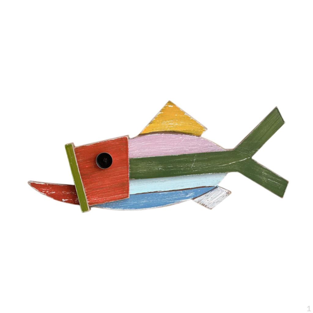 Wooden Fishing Wall Sculpture Beach Themed Home Decor Nautical Decoration for Bedroom