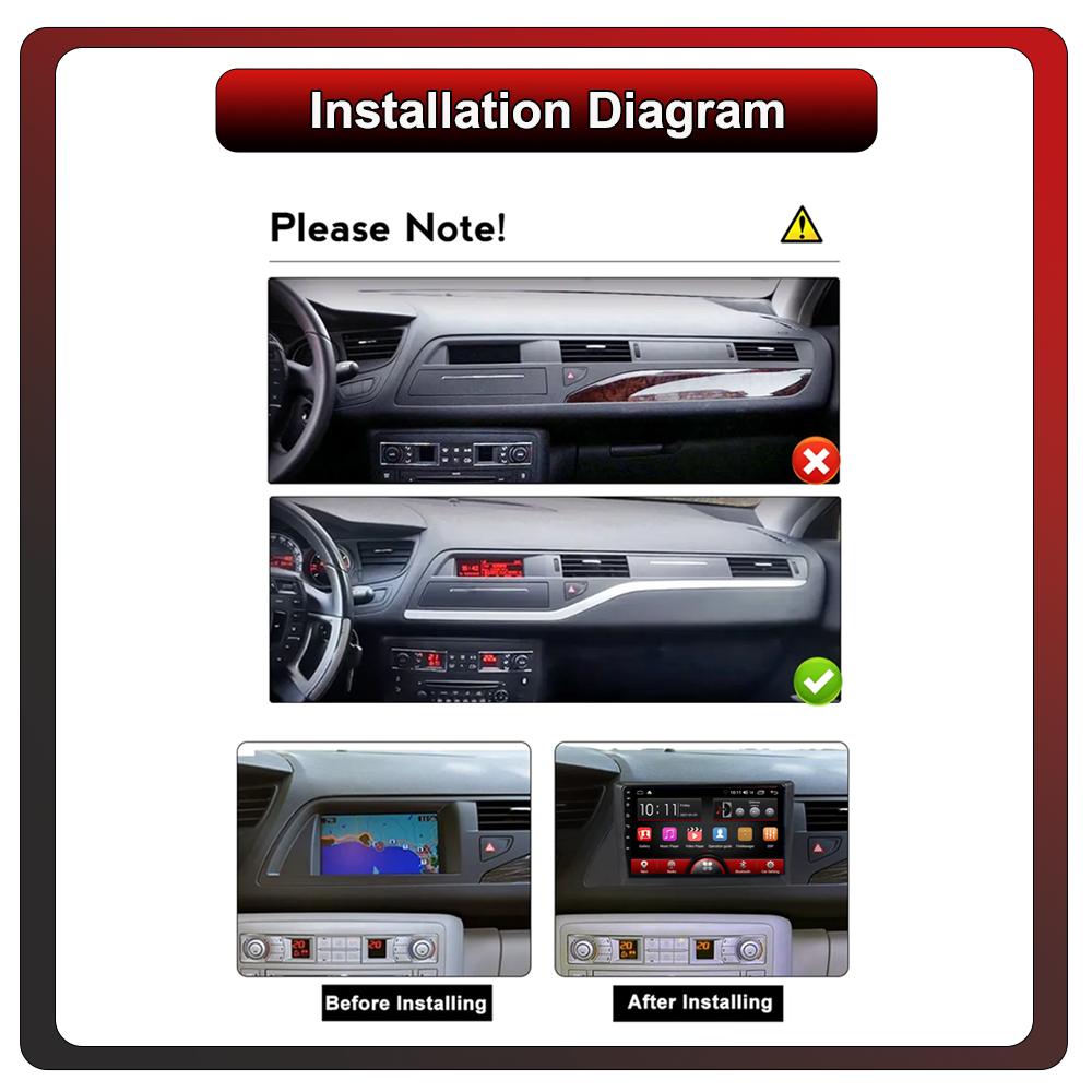2Din Android Car-Play Car Radio,Citroen C5 2 2008-2017,Multimedia Player Head Unit Stereo GPS Navigation BT WIFI,2+32GB