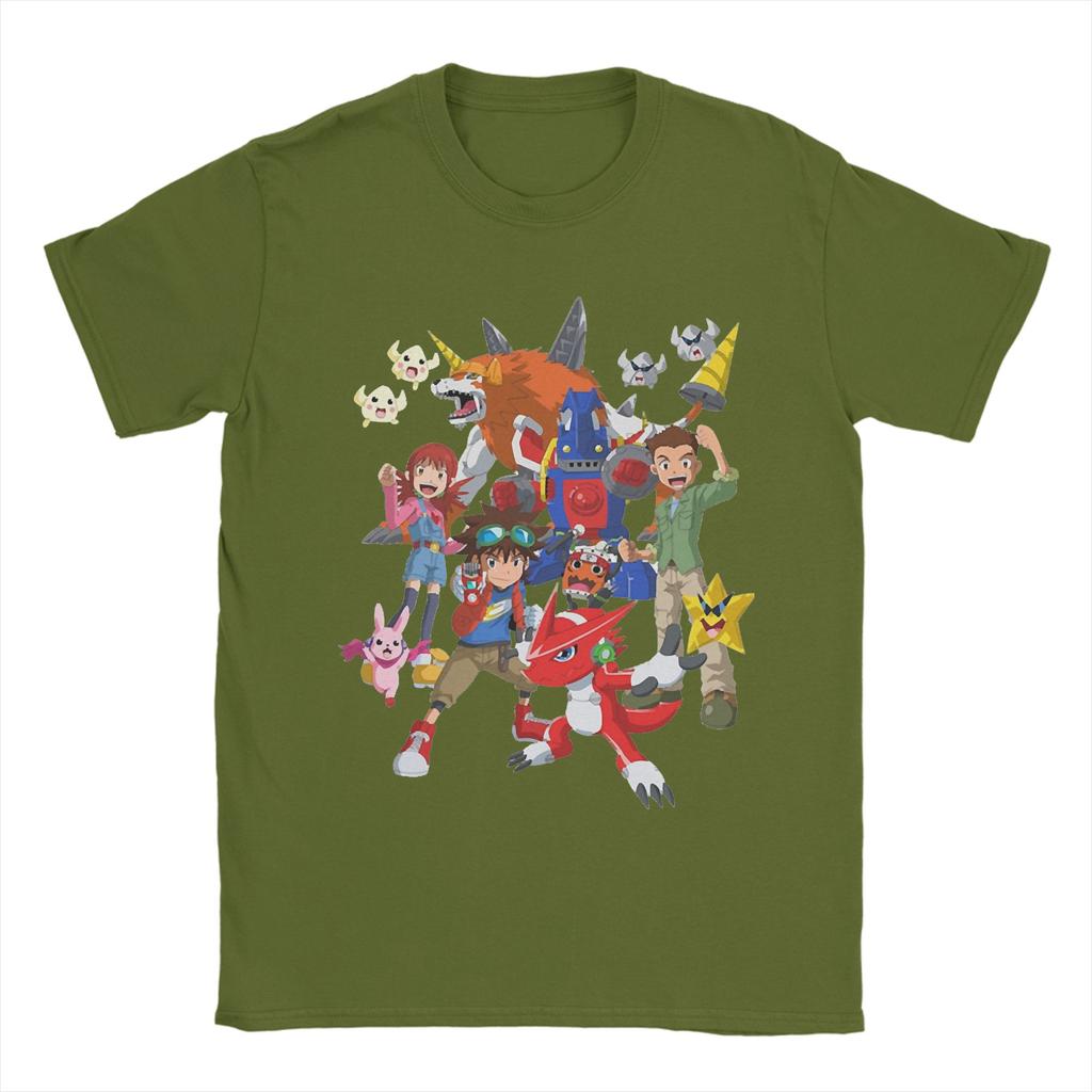 Аниме Digimon Футболка Мужская Женская 100% Хлопок Смешная Футболка Круглый Вырез Агумон Монстр Футболки Короткий Рукав Одежда Большого Размера