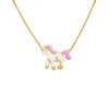 Children's Necklace - LÉA &; ARTHUR - Unicorn Motifs - 375 Yellow Gold - Curb Link - Adjustable Length 36-39cm