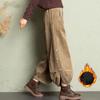 Corduroy Wide-leg Pants Women's Plus Velvet High-waist Nine-point Autumn and Winter Loose Large Size Slim Bloomers