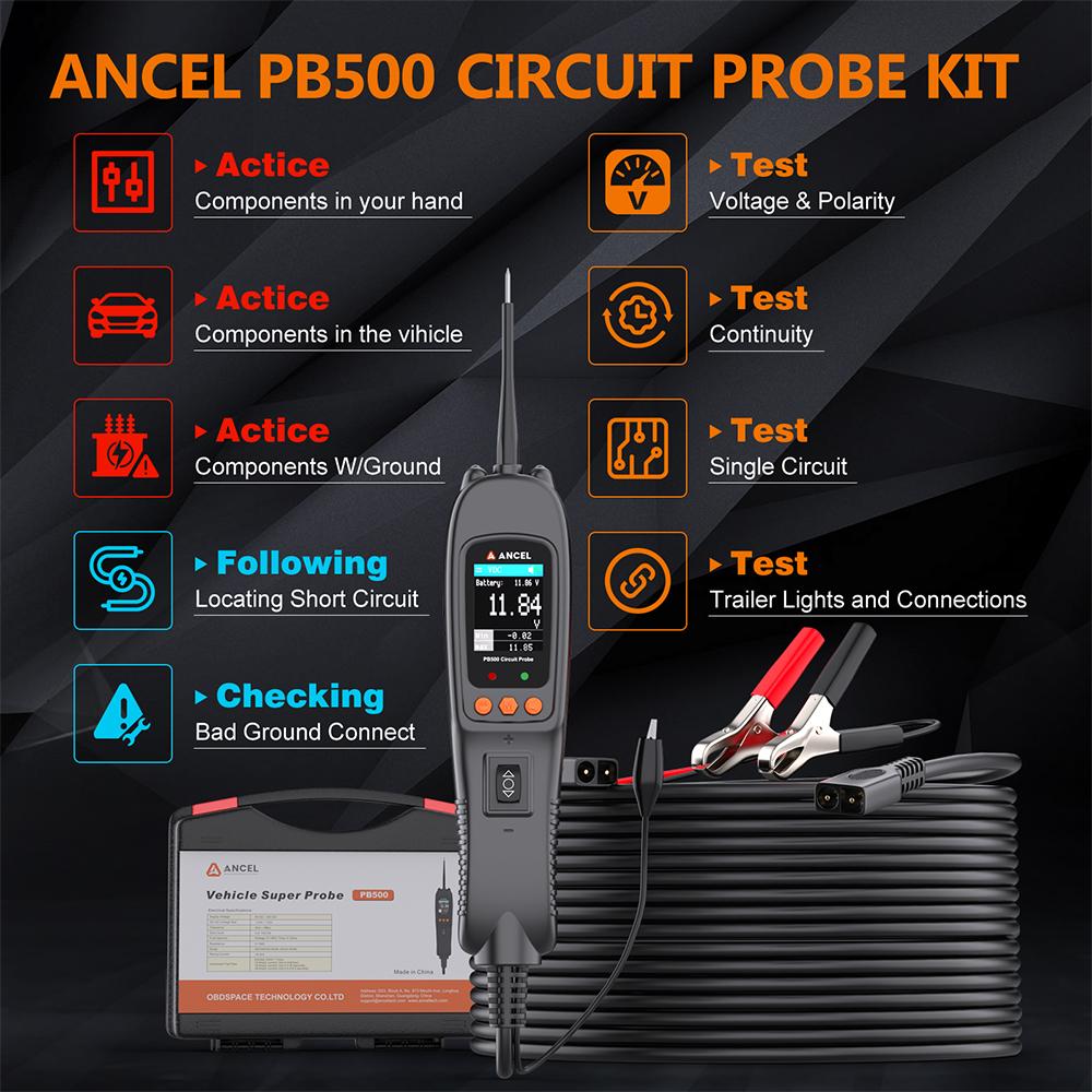 Circuit Tester Electrical Power Probe Probes Diagnostic Tool 12&24V Car Battery Tester Avometer Power Probe Circuit Tester