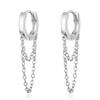 Real 925 Sterling Silver Double Layer Tassel Hoop Earrings For Women INS Popular Cold Style Women Fashion Jewelry Flyleaf New