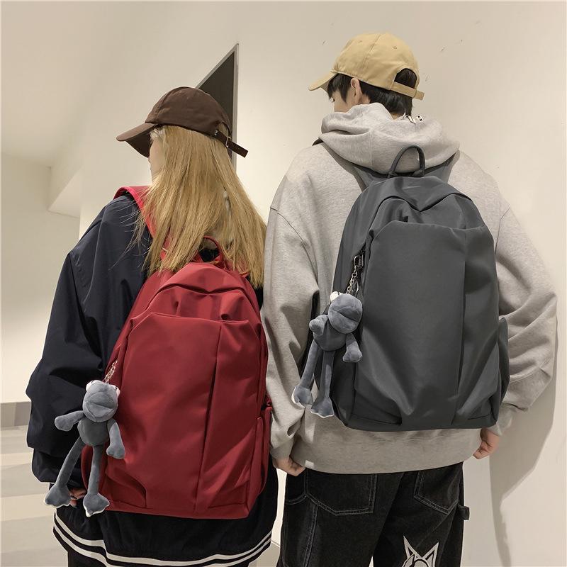 Модный легкий рюкзак в корейском стиле для студенток колледжа - однотонный, большой вместимости, идеально подходит для отдыха и путешествий