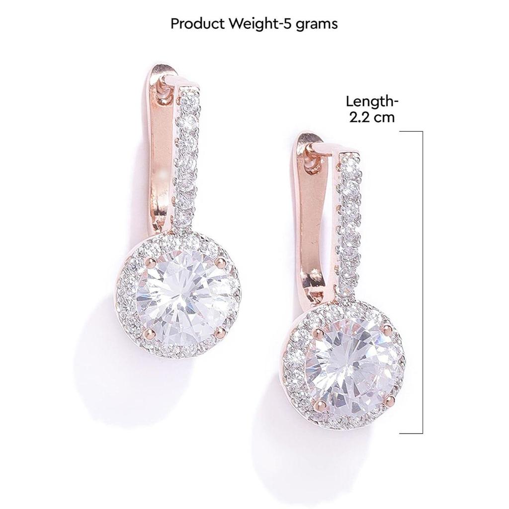 Женские серьги Bali из розового золота с блестящими циркониями и шипами