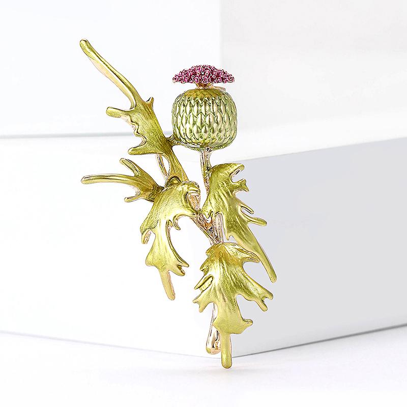 Delicate Pin Brooch Rhinestone Green Primrose Brooch For Women Small Fresh Coat Cardigan Corsage Suit Pins Jewelry Gifts