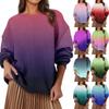 Women's Fashion Casual Round Neck Loose Long Sleeve Gradient Color Sweatshirt