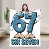 Italian Brainrot Funny Italian Kids Six Seven Meme Blanket Warm Plush Throw for Boys Bedroom Flannel Bedspread Soft Cozy
