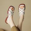 Spring and Summer Footwear Open-toed Sandals Simple Low-heeled Woven Cross Sandals Slippers Beach Shoes