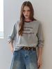 MAXZA Color Block Round Neck Lettering Long Sleeve T-Shirt