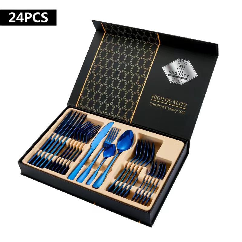 Tableware Set Stainless Steel Tableware 24-piece Knife, Fork and Spoon Gift Box Set Kitchen Tableware Set