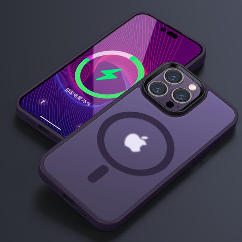 Для iPhone 15 14 13 Mini Магнитный чехол для ощущения кожи Роскошный магнитный адсорбционный чехол для беспроводной зарядки для iPhone 13 12 Pro Max