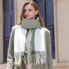 Mix Color Scarf Fringe Warm Autumn and Winter Scarf Stylish Shawl Faux Wool Scarf Couple Type Scarf