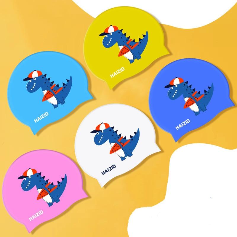 Новые милые шапочки для плавания с героями мультфильмов для детей, эластичная удобная шапочка для плавания, большие размеры, силиконовая шапочка для плавания для мальчиков и девочек, аксессуары для бассейна