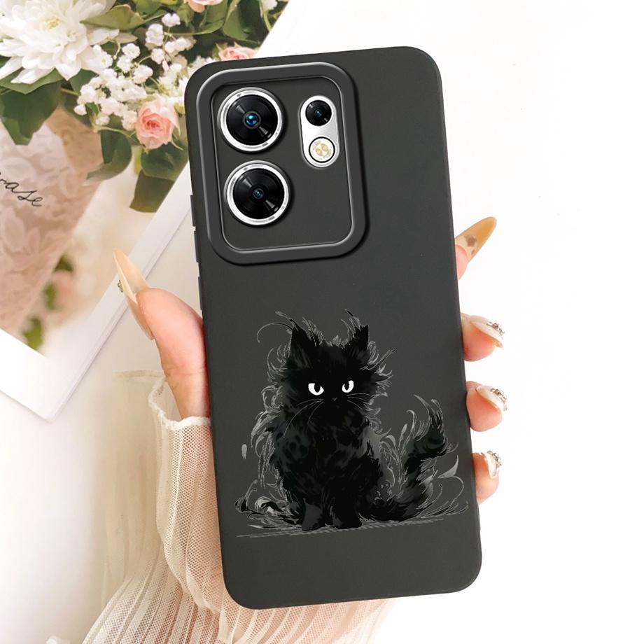 Модный чехол с рисунком для Infinix Zero 30 4G 5G Zero X Neo X Pro, мягкий матовый силиконовый чехол с узором из бантиков, мультяшный кот